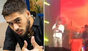 ZÉ FELIPE É ATINGIDO COM TÊNIS NO ROSTO DURANTE SHOW