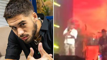 ZÉ FELIPE É ATINGIDO COM TÊNIS NO ROSTO DURANTE SHOW