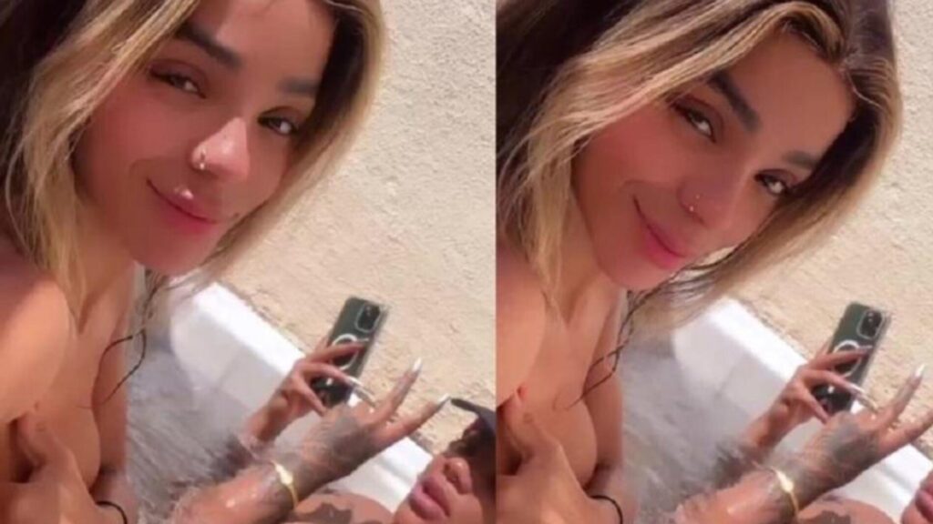 Bruna Gonçalves, esposa de Ludmilla faz topless na banheira