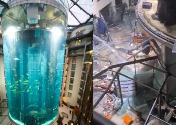 AQUÁRIO GIGANTE EXPLODE EM BERLIM