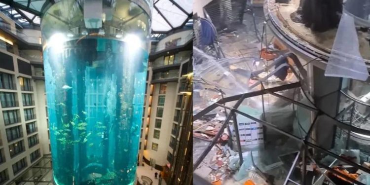 AQUÁRIO GIGANTE EXPLODE EM BERLIM