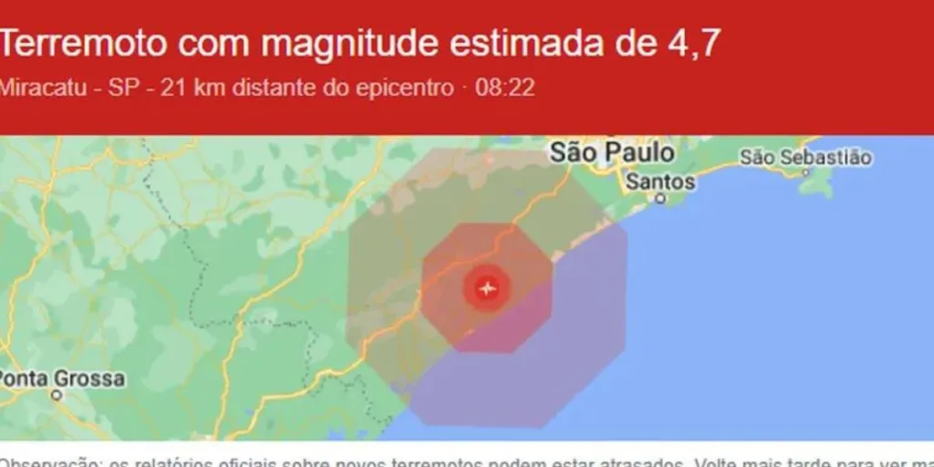 terremoto em São Paulo