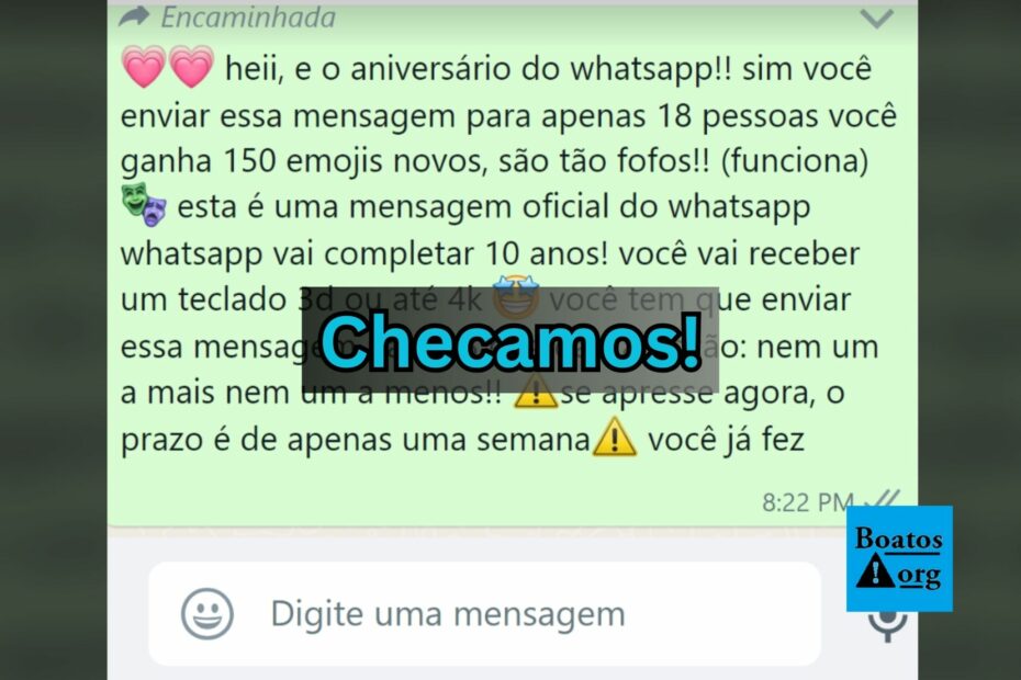 E falso que o WhatsApp está dando emojis e teclado 3D para quem compartilhar mensagem de aniversario