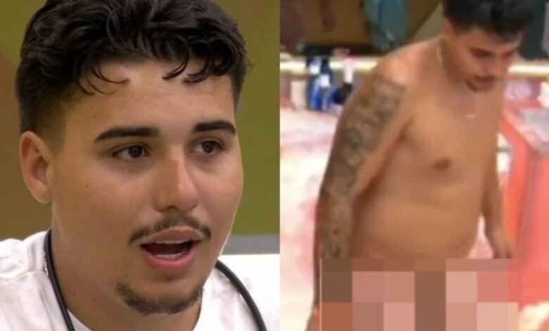 Pedro, participante do BBB 26, foi flagrado por câmeras ao sair do banheiro durante a transmissão ao vivo do reality.