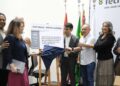 Autoridades durante o lançamento do LIFE-IA Rio Preto, primeiro laboratório de Inteligência Artificial para formação de professores do Brasil, no Parque Tecnológico.